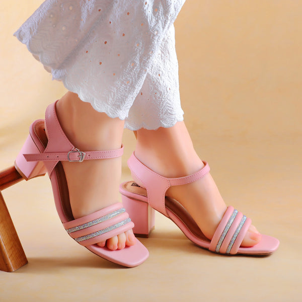 Almira Pink women heel sandals