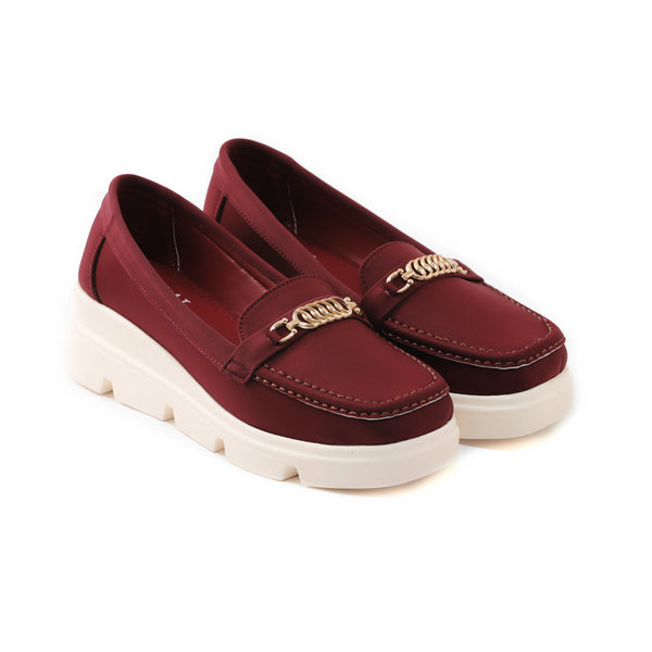 Camia Maroon women Wedge Shoes