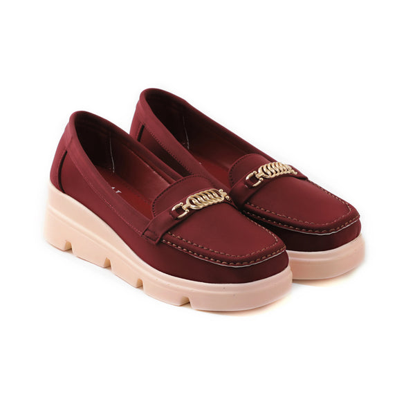 Camia Maroon women Wedge Shoes