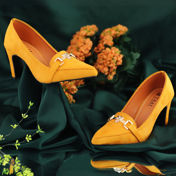 Debon Yellow women court shoes