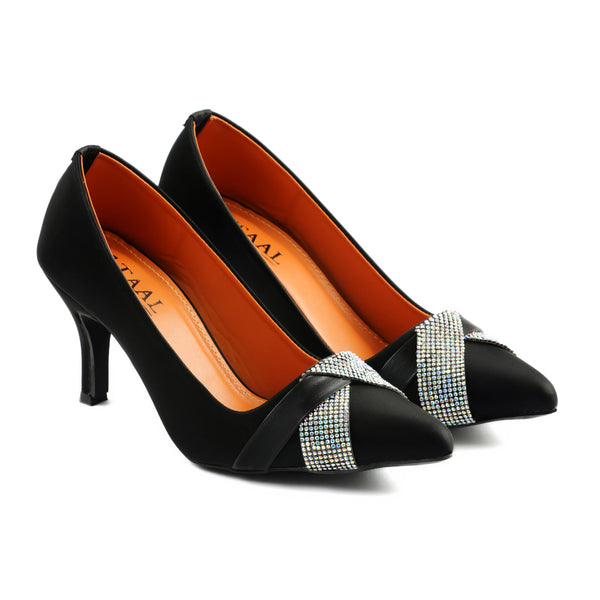 Dazzle Black Women Court Shoes