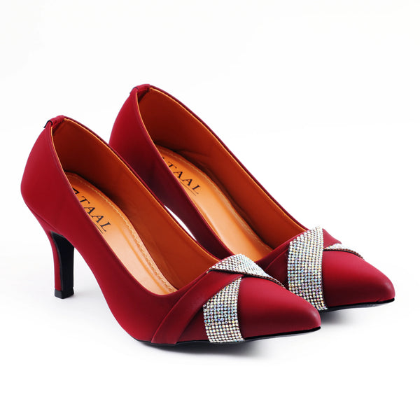 Dazzle Maroon Women Court Shoes