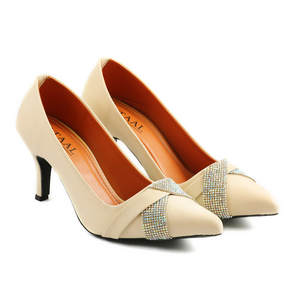 Dazzle Beige Women Court Shoes