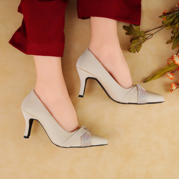 Dazzle Beige Women Court Shoes