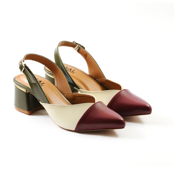 Milardo Maroon Slingback women pumps