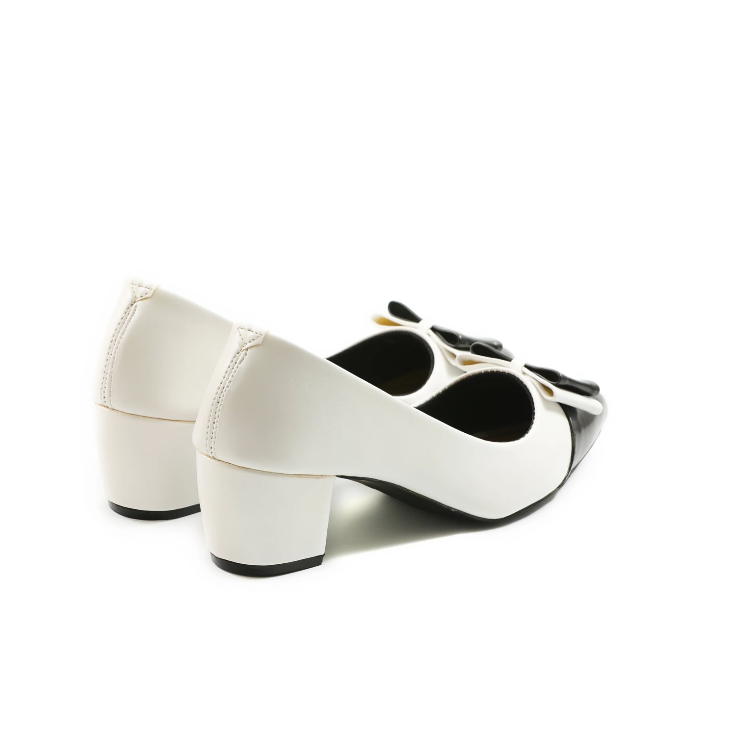 White block heel on sale pump