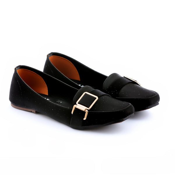 Rosy Black Women Flat Pumps