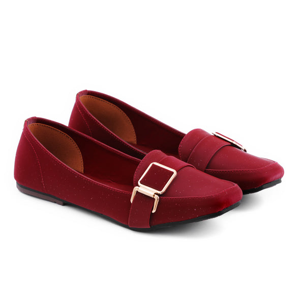 Rosy Maroon Women Flat Pumps