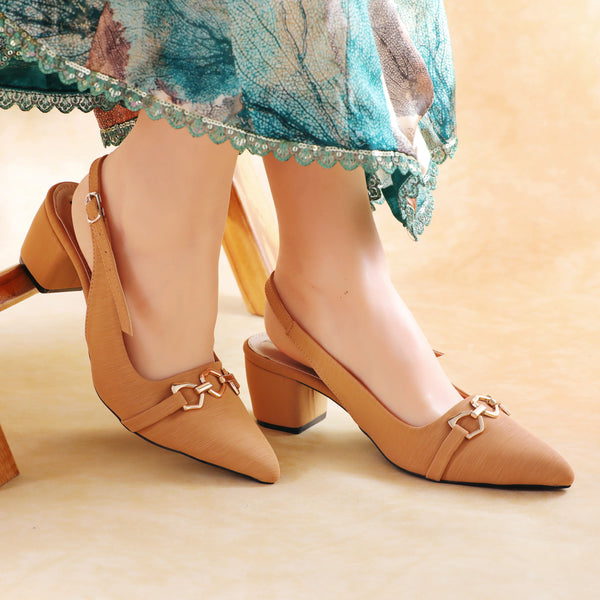 Sevish beige women sling back heel sandals