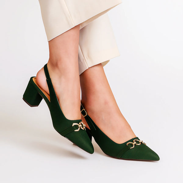 Sevish green women sling back heel sandals