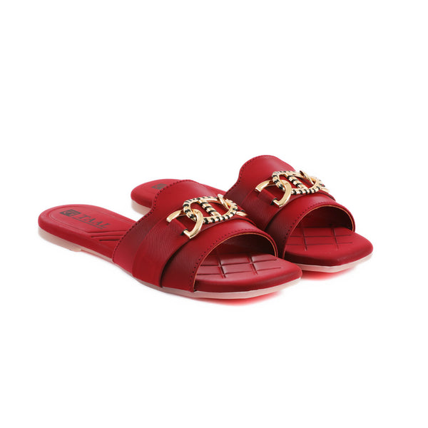 Termas Maroon Women Flat Slippers