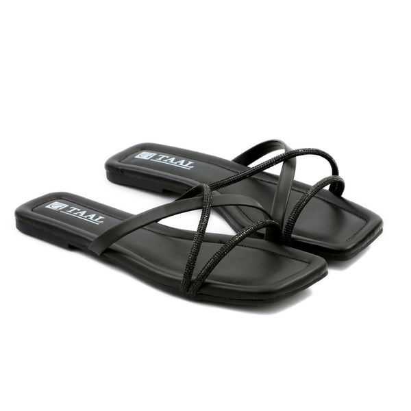 Zarika Black Women Flat Slippers