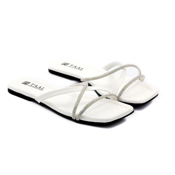 Zarika white Women Flat Slippers